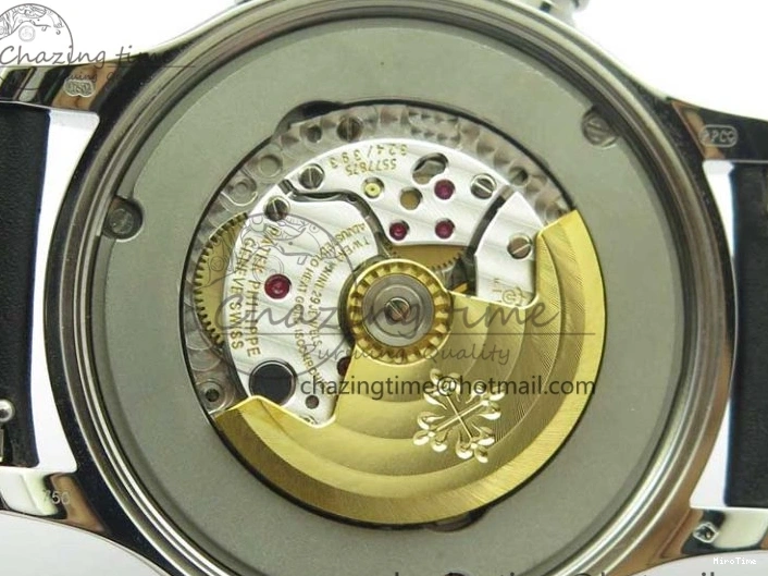 MIROTIME 0404 Practical Calatrava 5524 Pilot Travel Time SS GRF Blue Dial on Black Leather Strap A324 V 7107